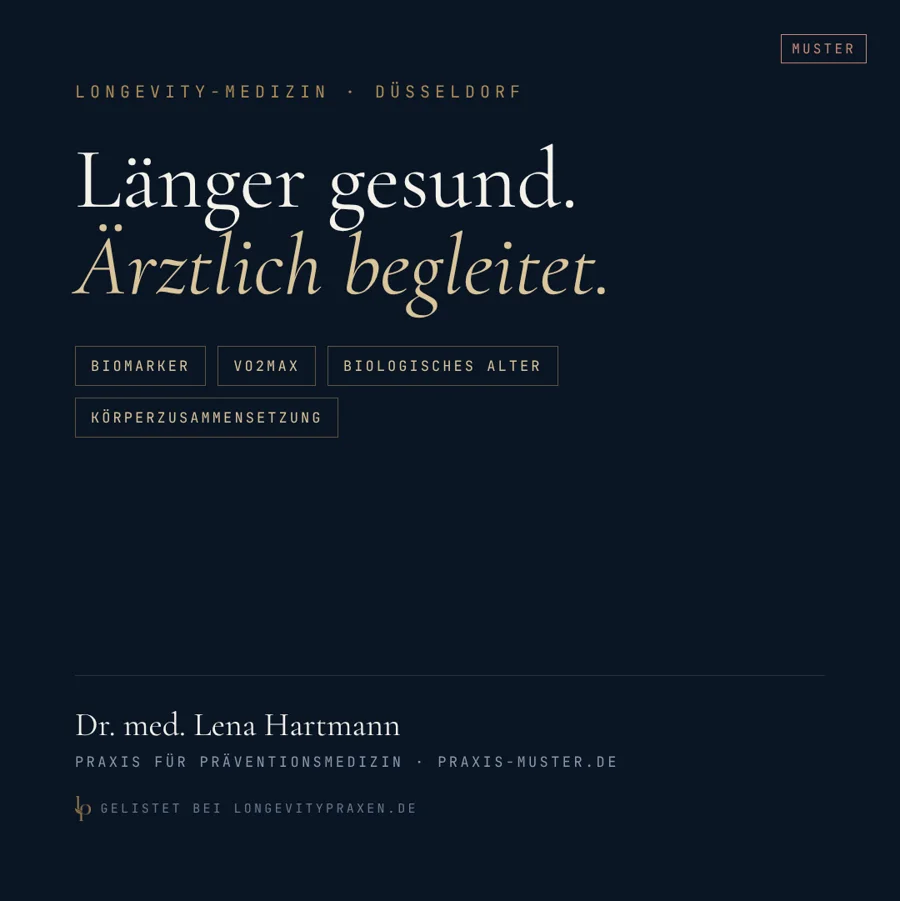 Muster eines Praxisprofils als Social-Media-Post