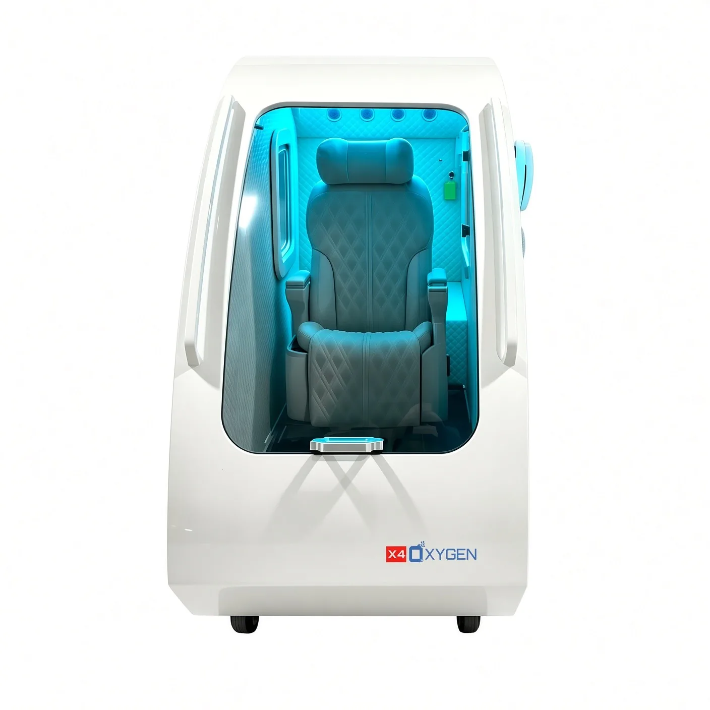 Geöffnete H130-G3-24 GEN3 mit elektrischem Komfortsitz und blauer Innenbeleuchtung